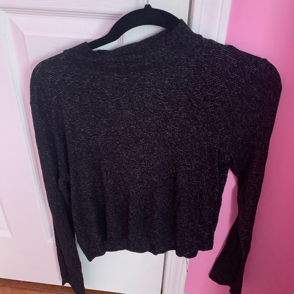 Black mock neck top